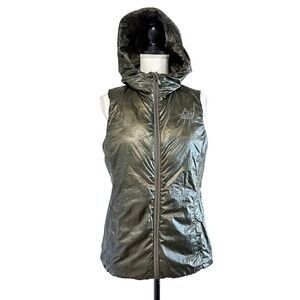 Gerry Reversible Duck Down Puffer Vest Women Sz S‎ Camo Green Packable EUC Light